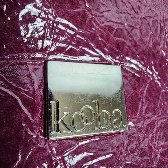 Vintage Kooba Blake Plum Distressed Leather Shoulder Bag / Tote - Picture 4 of 12